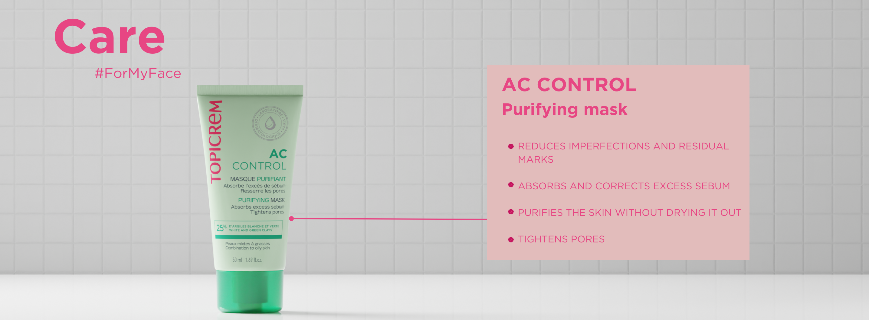TOPICREM AC CONTROL PURIFYING MASK with a duo of green and white clays ...