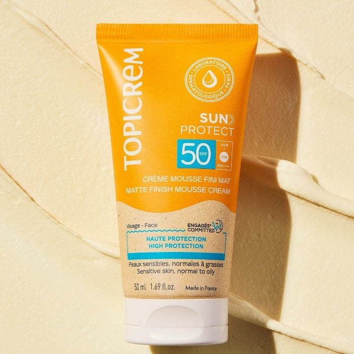 SUN PROTECT Crème mousse, haute protection solaire, sans silicone 